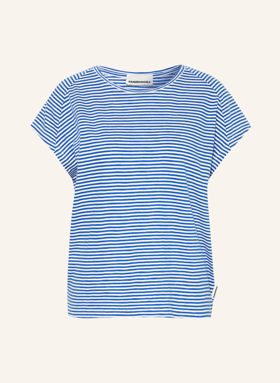 ARMEDANGELS tričko MODRÁ / BÍLÁ