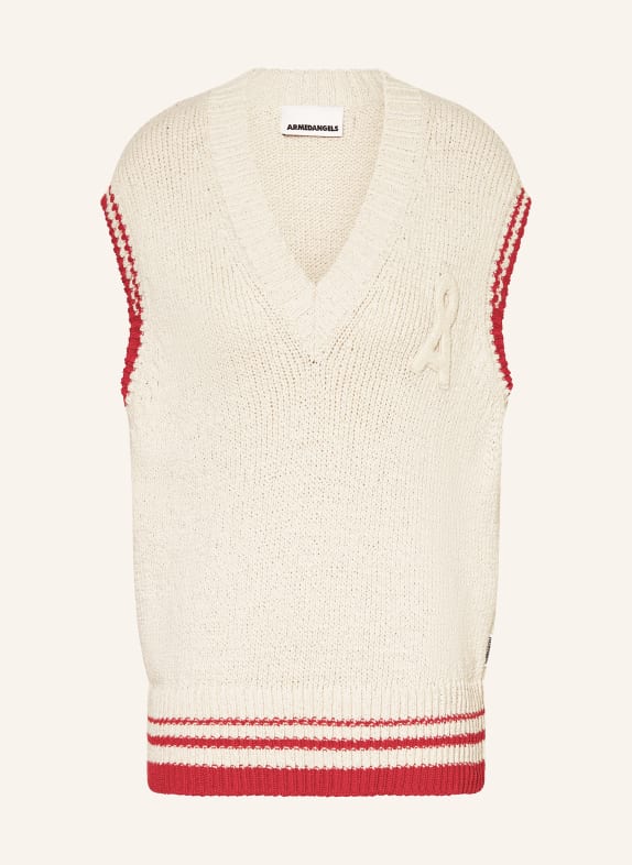 ARMEDANGELS bezrukávník BÉŽOVÁ / ČERVENÁ