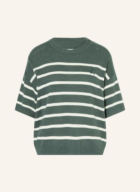 ARMEDANGELS T-shirt en maille avec lin GROEN / BLANC