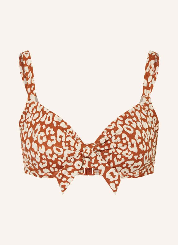 Lidea Bügel-Bikini-Top GILDED WILD mit Glitzergarn COGNAC / CREME