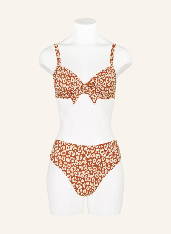 Lidea Beugel-bikinitop GILDED WILD met glittergaren COGNAC / CRÈME