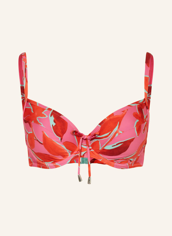 Lidea Bikiny s ramínky FUSED FLORALS RŮŽOVÁ / ČERVENÁ / MÁTOVÁ