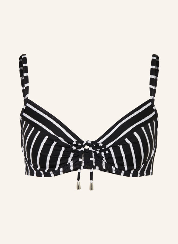 Lidea Bügel-Bikini-Top LINE UP mit Cut-out SCHWARZ / WEISS