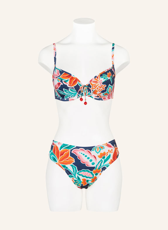 Lidea Basic bikinibroekje PETAL PATCH DONKERBLAUW / ORANJE / DONKERGROEN