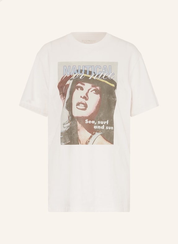 GUESS T-Shirt ECRU / BRAUN / BLAUGRAU