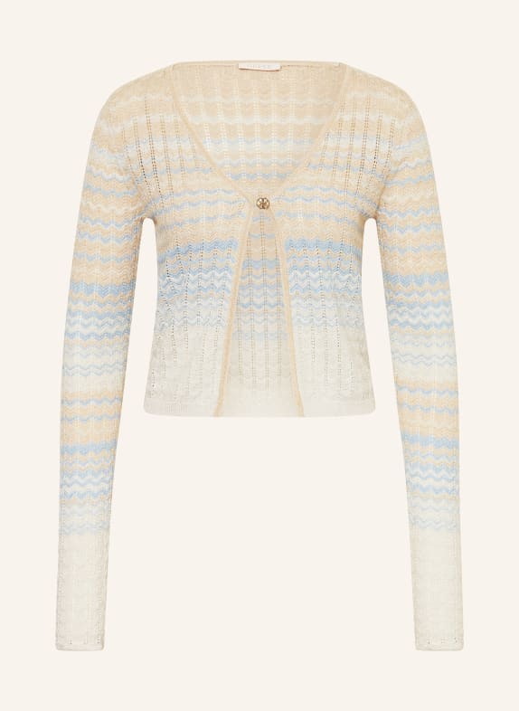 GUESS Svetr ROSALYN s třpytivou přízí BÉŽOVÁ / KRÉMOVÁ / TMAVĚ MODRÁ