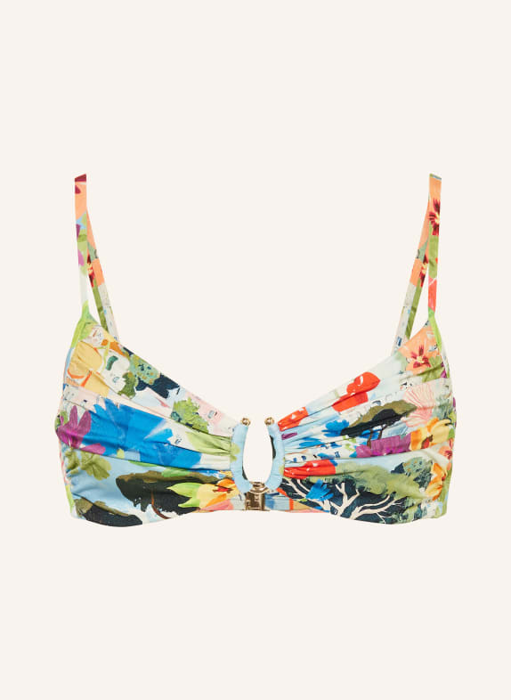 MARYAN MEHLHORN Underwired bikini top RIVIERA BLUE / YELLOW / GREEN