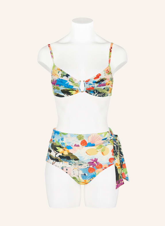 MARYAN MEHLHORN Bikini-broekje met hoge taille RIVIERA BLAUW / ROOD / GEEL