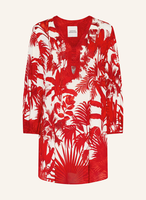MARYAN MEHLHORN Sukienka plażowa PALMARIA CZERWONY / BIAŁY