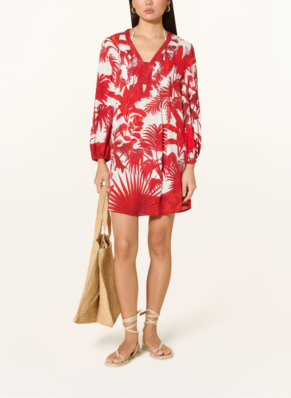 MARYAN MEHLHORN Plážové šaty PALMARIA ČERVENÁ / BÍLÁ