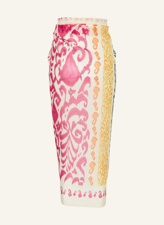 MARYAN MEHLHORN Zijden pareo SOLARA CRÈME / ROZE / ORANJE