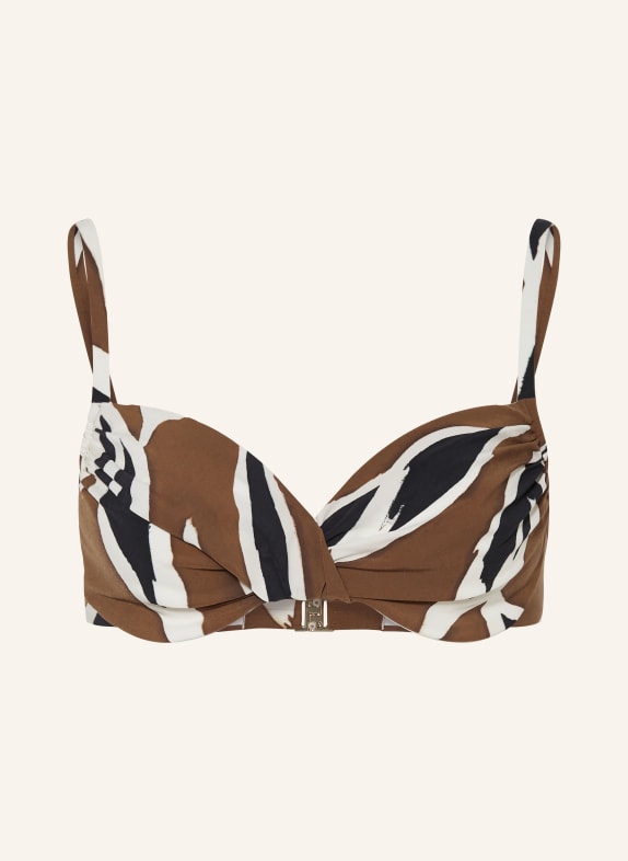 MARYAN MEHLHORN Bügel-Bikini-Top NOMADE BRAUN / CREME / SCHWARZ