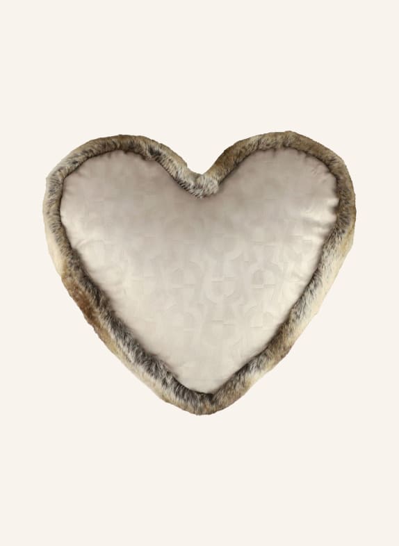 AIGNER Dekokissen A SWEATHEART aus Kunstfell HELLGRAU / DUNKELBRAUN / BRAUN