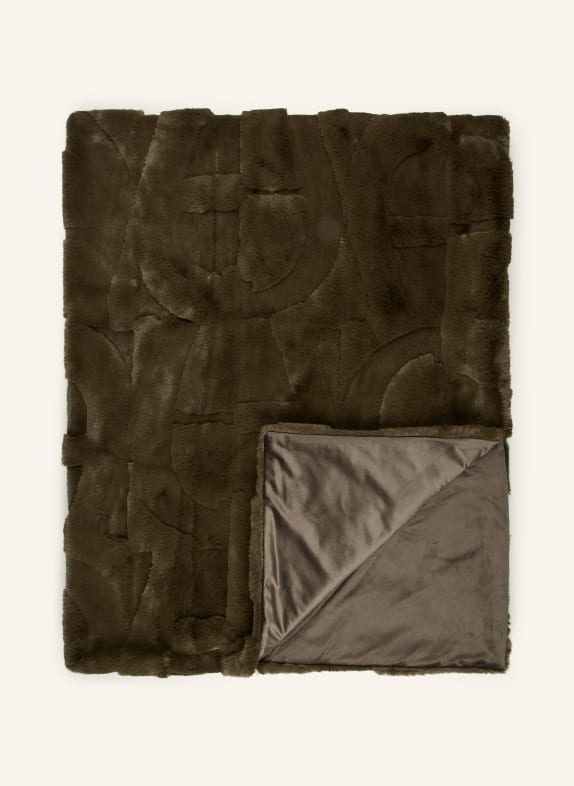 AIGNER Kunstfell-Plaid A-SERENITY DUNKELGRÜN