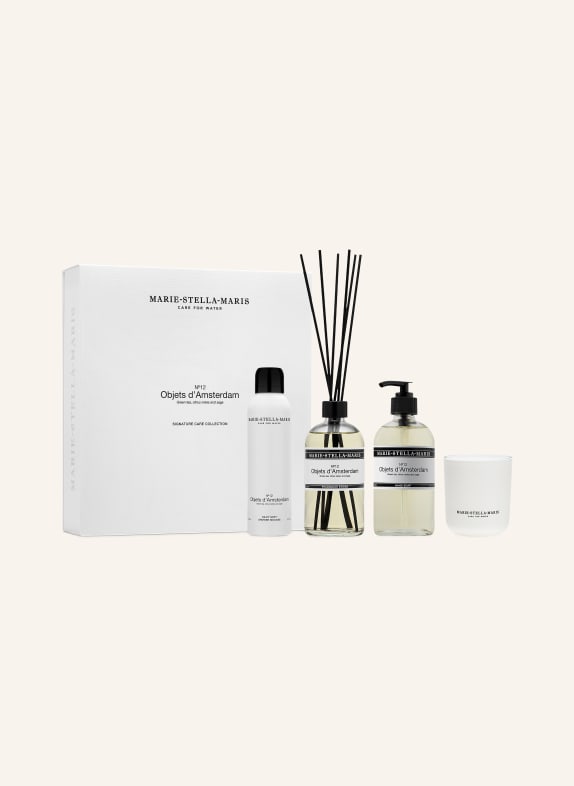 MARIE-STELLA-MARIS Zestaw VOYAGE VÉTIVER: zapach do pomieszczeń, świeca zapachowa, mydło do rąk i pianka pod prysznic BIAŁY / CZARNY