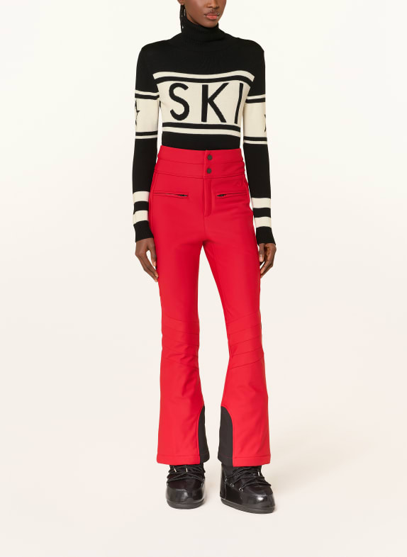 PERFECT MOMENT SCHILD sweater made from merino wool BLACK / WHITE