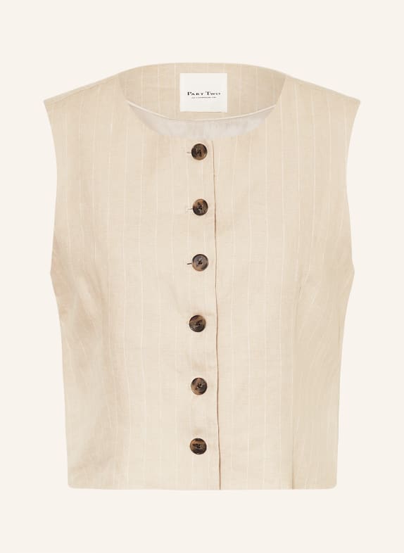 Part Two AZANIAPW linen vest BEIGE / WHITE