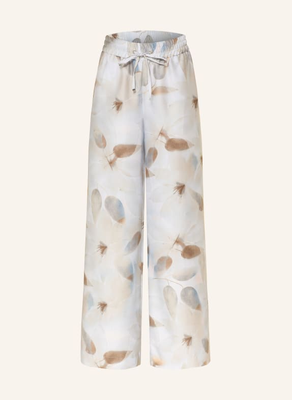 RAFFAELLO ROSSI Spodnie z satyny HELENA JASNONIEBIESKI / OLIWKOWY