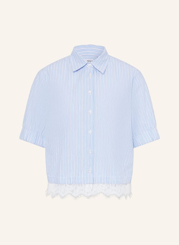 Emily VAN DEN BERGH Bluzka z koronką JASNONIEBIESKI / BIAŁY