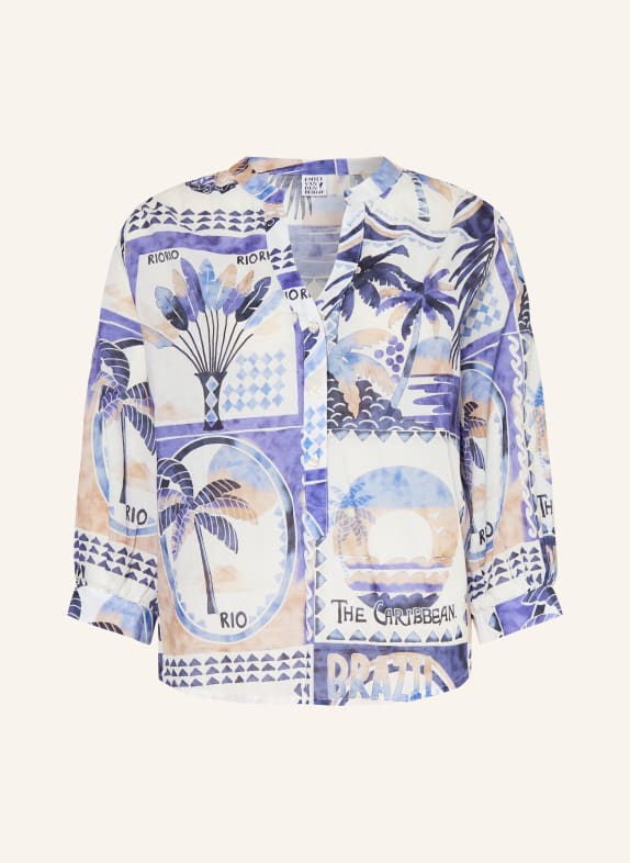 Emily VAN DEN BERGH Bluzka z rękawem 3/4 NIEBIESKI / JASNONIEBIESKI / BIAŁY