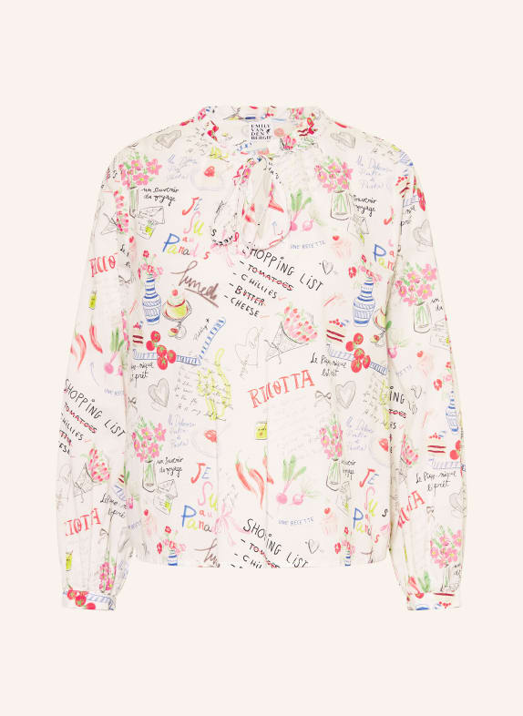 Emily VAN DEN BERGH Blusenshirt mit Rüschen WEISS / ROT / BLAU