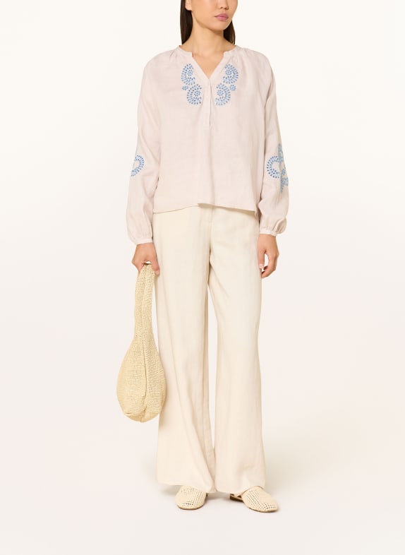 Emily VAN DEN BERGH blouse ECRU / LICHTBLAUW