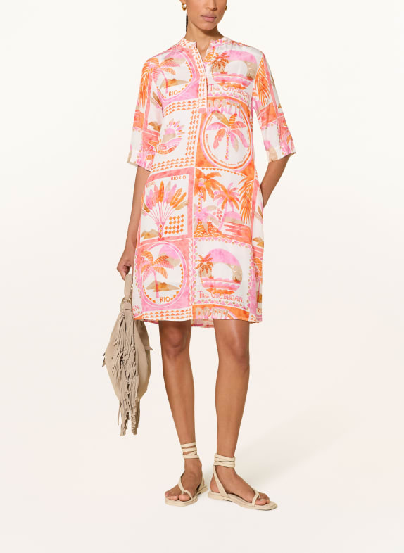 Emily VAN DEN BERGH sukienka POMARAŃCZOWY / ECRU / MOCNORÓŻOWY