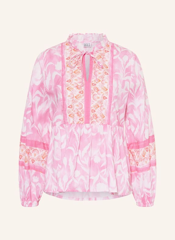 Emily VAN DEN BERGH Blusenshirt mit Rüschen ROSA / WEISS