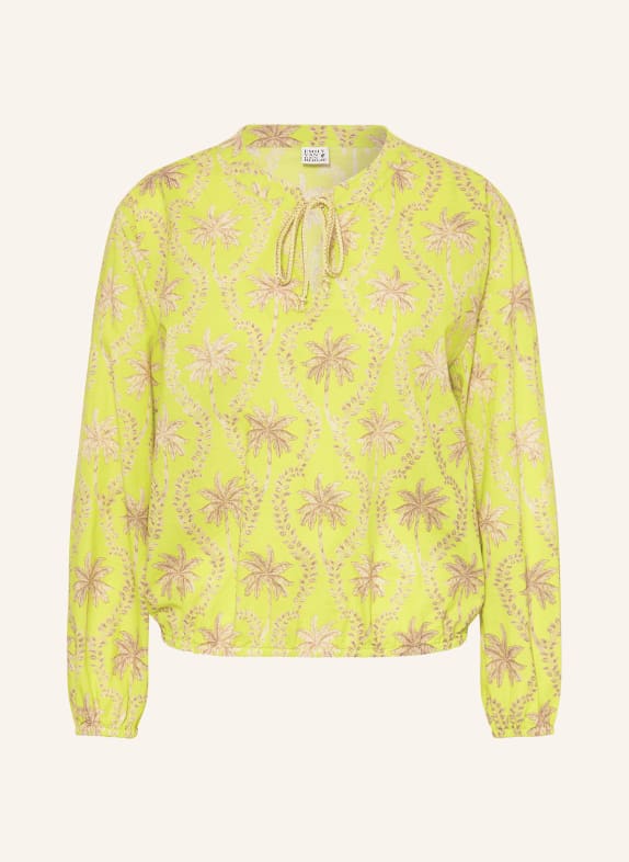 Emily VAN DEN BERGH Blouse shirt with glitter thread NEON GREEN / BEIGE