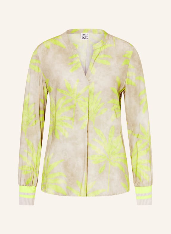 Emily VAN DEN BERGH blouse shirt LIGHT GRAY / NEON GREEN