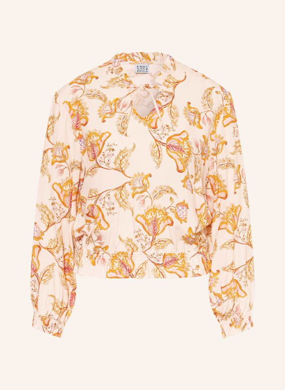 Emily VAN DEN BERGH Blouse shirt with ruffles CREAM / ORANGE / LIGHT BLUE