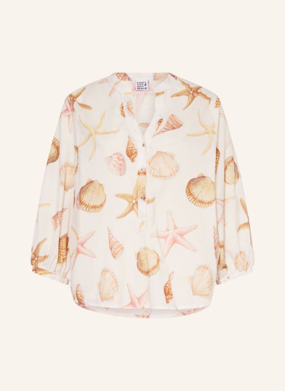 Emily VAN DEN BERGH Blusenshirt mit 3/4-Arm ECRU / HELLBRAUN / BRAUN