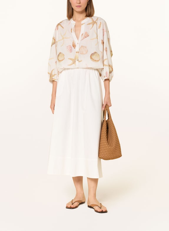 Emily VAN DEN BERGH Blouse met 3/4-mouwen ECRU / LICHTBRUIN / BRUIN