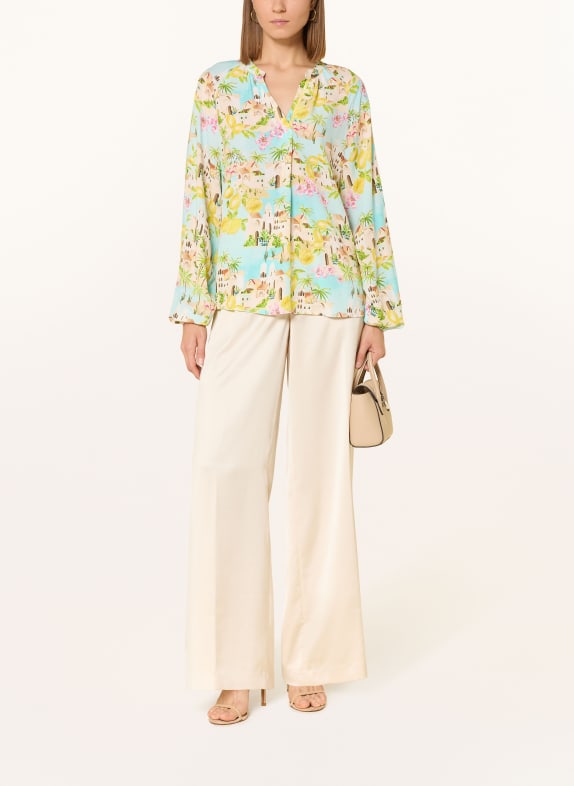 Emily VAN DEN BERGH Blouse TURQUOISE / BEIGE / GEEL