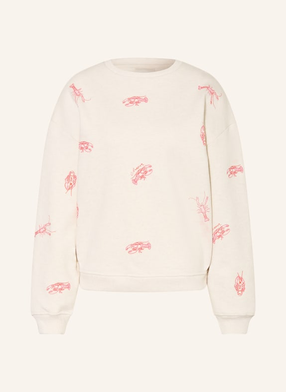 FABIENNE CHAPOT TERRY sweatshirt with embroidery CREAM / PINK / RED