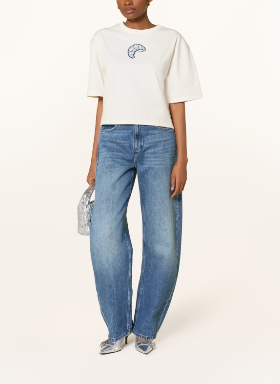 FABIENNE CHAPOT T-shirt BENJA met sieradenparels WIT / BLAUW