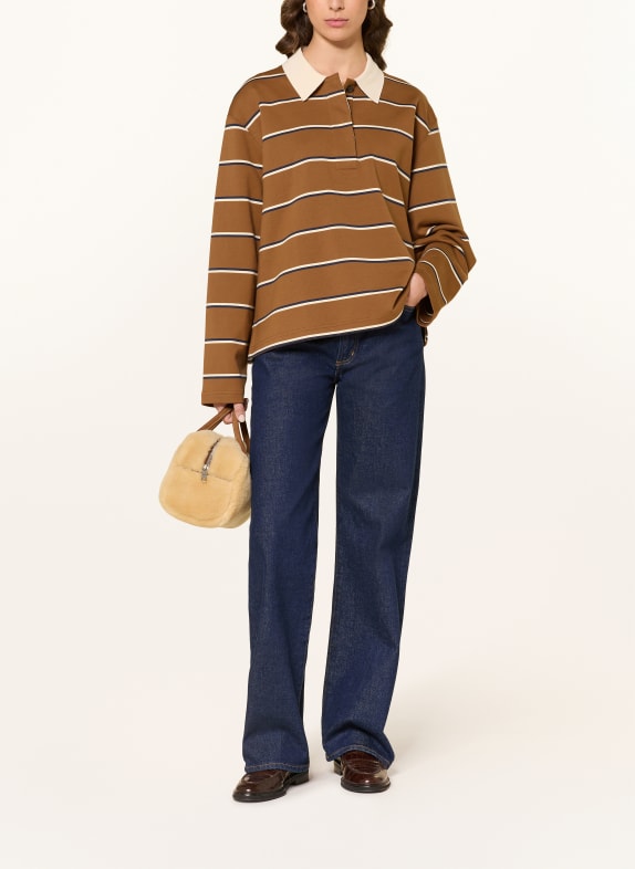 COS Rugbyshirt BRAUN / CREME / DUNKELBLAU