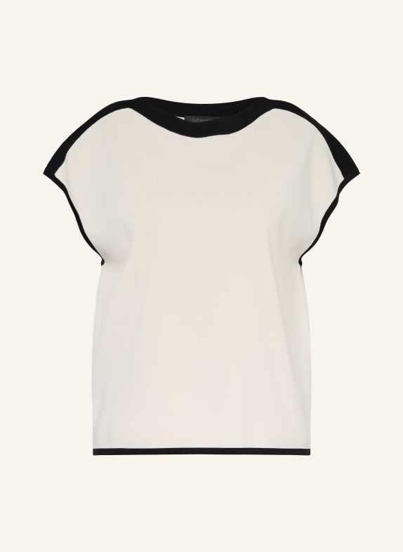 ELENA MIRO knit shirt CREAM / BLACK