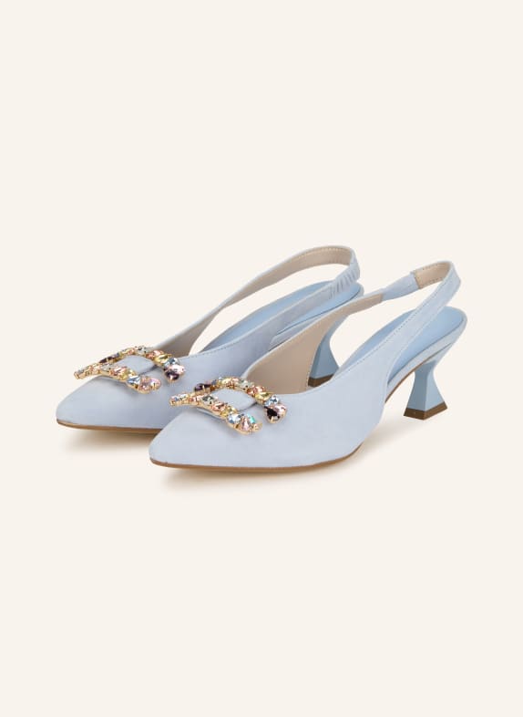 darling harbour Sling pumps with gemstones LIGHT BLUE