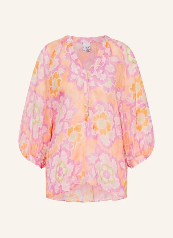 TONNO & PANNA Blůza s 3/4 rukávem TMAVĚ ORANŽOVÁ / RŮŽOVÁ / NEONOVĚ ZELENÁ
