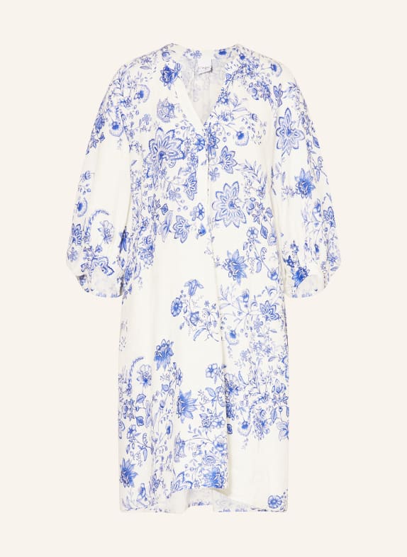 TONNO & PANNA plátěné šaty KRÉMOVÁ / MODRÁ