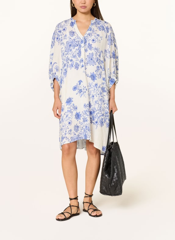 TONNO & PANNA plátěné šaty KRÉMOVÁ / MODRÁ