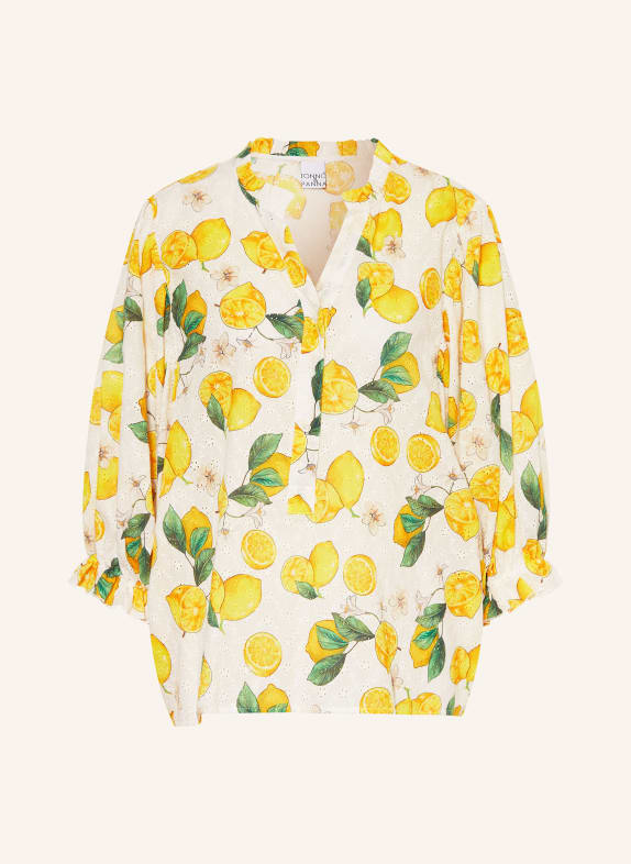 TONNO & PANNA Blůza z krajky s otvory BÍLÁ / ŽLUTÁ / ZELENÁ