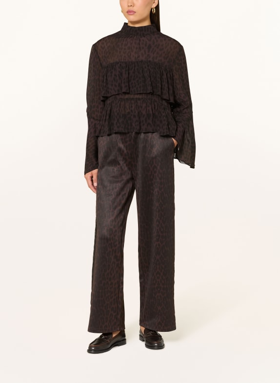 OH APRIL Sweatpants KAEL mit Galonstreifen DUNKELBRAUN / SCHWARZ