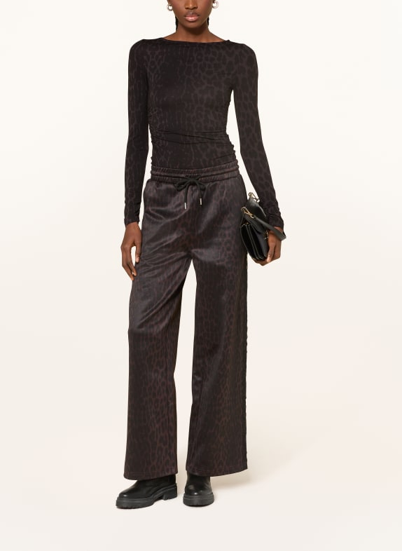 OH APRIL MAEVE long-sleeved shirt BLACK / DARK BROWN
