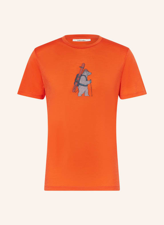 icebreaker T-Shirt aus Merinowolle ORANGE