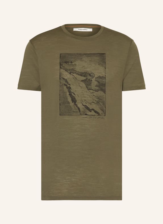 icebreaker T-Shirt mit Merinowolle KHAKI