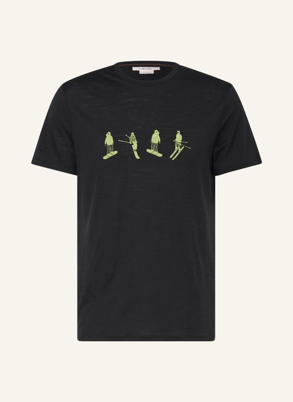 icebreaker T-Shirt MER150 TECH LITE  SNOW aus Merinowolle SCHWARZ