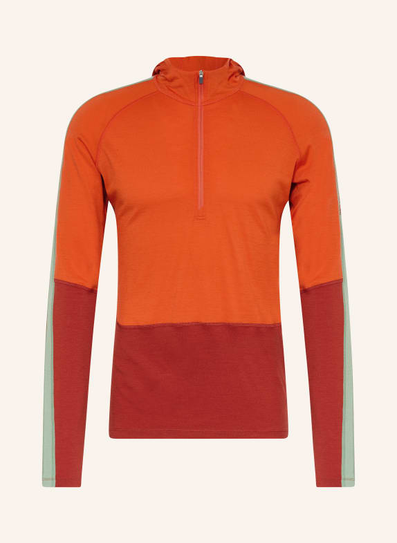 icebreaker Midlayer 200 OASIS+ aus Merinowolle ORANGE / ROT / HELLGRÜN