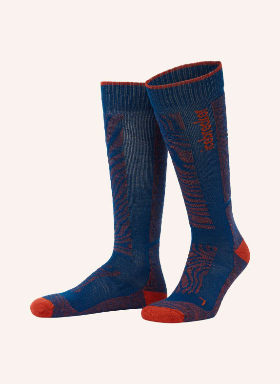 icebreaker Chaussettes de ski SKI + MEDIUM OTC BLEU / ORANGE FONCÉ